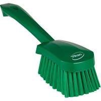 Short-Handled Washing Brush, Soft Bristles, 10-1/2" Long, Green Auto-Cam
