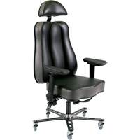 Synergo II 24h Ergonomic Chair, Vinyl, Black/Grey, 350 lbs. Capacity Auto-Cam