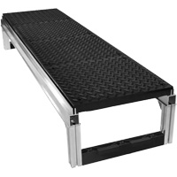 Trousse de plateforme de travail modulaire en aluminium avec surface &agrave; relief &agrave; larmes FOUNDATION, 18" la x 72" pr, Capacit&eacute; de 400 lb, Enti&egrave;rement soud&eacute; Auto-Cam