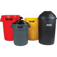 Bac &agrave; d&eacute;chets demi-rond avec couvercle, Poly&eacute;thyl&egrave;ne, 21 gal. US Auto-Cam