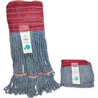 Wide-Band Mop Head, Antimicrobial/Floor Finishing/Specialty, Cotton/Rayon/Synthetic, Loop Style Auto-Cam