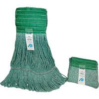 Wide-Band Mop Head, Antimicrobial/Floor Finishing/Specialty, Cotton/Rayon/Synthetic, Loop Style Auto-Cam