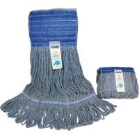 Wide-Band Mop Head, Antimicrobial/Floor Finishing/Specialty, Cotton/Rayon/Synthetic, Loop Style Auto-Cam