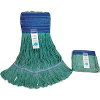 Wide-Band Mop Head, Antimicrobial/Floor Finishing/Specialty, Cotton/Rayon/Synthetic, Loop Style Auto-Cam