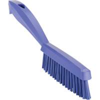 Narrow Hand Brush with Short Handle, Extra Stiff Bristles, 11-4/5" Long, Purple Auto-Cam