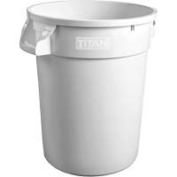 Contenant &agrave; d&eacute;chets Titan blanc pour usage intense, Plastique, 20 gal. US Auto-Cam