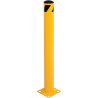 Bollard, Steel, 42" H x 5-1/2" W, Yellow Auto-Cam
