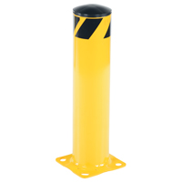 Safety Bollard, Steel, 24" H x 5-1/2" W, Yellow Auto-Cam