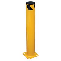 Safety Bollard, Steel, 36" H x 5.5" W, Yellow Auto-Cam