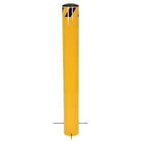 Pour-In-Place Bollards, Steel, 36-1/2" H x 5-9/16" W, Yellow Auto-Cam