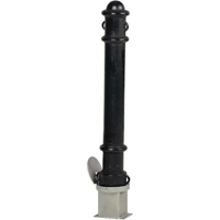Removable Ornamental Bollards, Steel, 40" H x 4-1/2" W, Black Auto-Cam