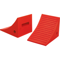 General Purpose Wheel Chocks, Polyurethane, Orange, 8" W x 11-1/4" D x 8-1/4" H Auto-Cam