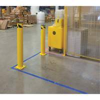 Safety Bollard, Steel, 36" H x 5-1/2" W, Yellow Auto-Cam