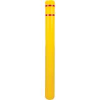 Polyethylene Bollard Cover, 4-1/2" Dia. x 52" L, Red/Yellow Auto-Cam
