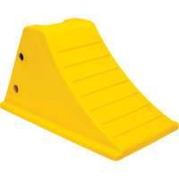 Wheel Chocks with Aluminum Tread, Polyurethane, Safety Yellow, 11-1/4" W x 21" D x 12-1/4" H Auto-Cam