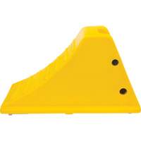 Wheel Chocks with Aluminum Tread, Polyurethane, Safety Yellow, 11-1/4" W x 21" D x 12-1/4" H Auto-Cam
