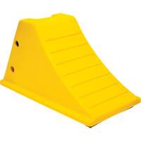 Wheel Chocks with Rubber Tread, Polyurethane, Yellow, 11-1/4" W x 21" D x 12-1/4" H Auto-Cam