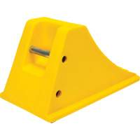 Wheel Chocks with Rubber Tread, Polyurethane, Yellow, 11-1/4" W x 21" D x 12-1/4" H Auto-Cam