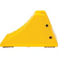 Wheel Chocks with Rubber Tread, Polyurethane, Yellow, 11-1/4" W x 21" D x 12-1/4" H Auto-Cam