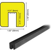 G Profile 5M Edge Protection Bumper Guard, 2' (0.6096 m) Long Auto-Cam