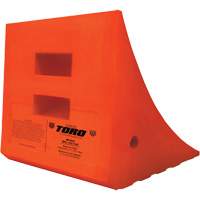 70 Ton Large Equipment Wheel Chock, Urethane, Orange Auto-Cam