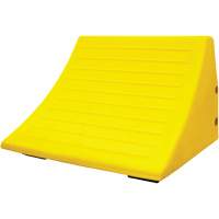 70 Ton Large Equipment Wheel Chock with Handle, Urethane, Yellow Auto-Cam