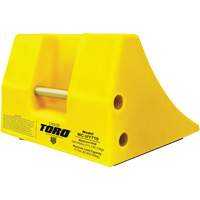 70 Ton Large Equipment Wheel Chock with Handle, Urethane, Yellow Auto-Cam