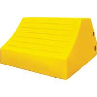 165 Ton Large Equipment Wheel Chock with Handle & Hole, Urethane, Yellow Auto-Cam