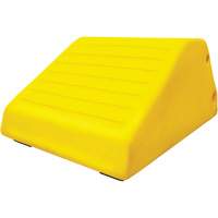 255 Ton Large Equipment Wheel Chock with Handle & Hole, Urethane, Yellow Auto-Cam