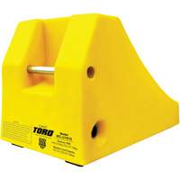 400 Ton Large Equipment Wheel Chock with Handle & Hole, Urethane, Yellow Auto-Cam
