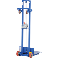 Platform Lift Stacker, Hand Winch Operated, 400 lbs. Capacity, 58" Max Lift Auto-Cam