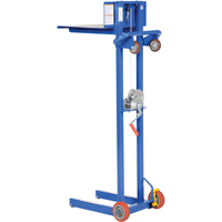 Platform Lift Stacker, Hand Winch Operated, 400 lbs. Capacity, 58" Max Lift Auto-Cam