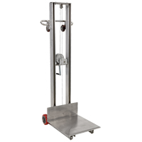 Platform Lift Stacker, Hand Winch Operated, 400 lbs. Capacity, 58" Max Lift Auto-Cam