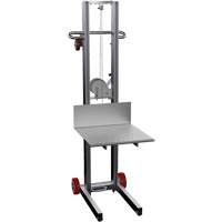 Platform Lift Stacker, Hand Winch Operated, 400 lbs. Capacity, 58" Max Lift Auto-Cam