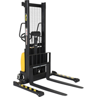 Fork Lift Stacker, Electric Operated, 2000 lbs. Capacity, 63" Max Lift Auto-Cam