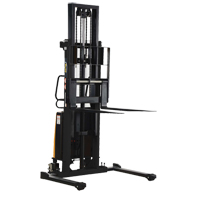 Fork Lift Stacker, Electric Operated, 2000 lbs. Capacity, 118" Max Lift Auto-Cam