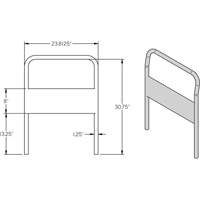 Poign&eacute;e chrom&eacute;e de 24" pour chariot &agrave; plateforme Auto-Cam