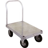 Aluminum Platform Truck, 24" W x 36" L, 2000 lbs. Cap., Rubber Wheels Auto-Cam