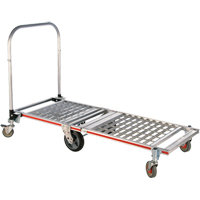 Six Wheel Folding Platform Truck, Aluminum, 1550 lbs., 61-7/8" L x 23-1/4" W, 39" High Auto-Cam
