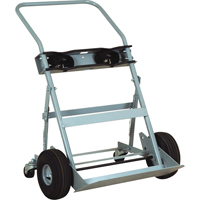 Chariots &agrave; quatre roues pour bouteilles, Roues Pneumatique, Base de 28" la x 6" lo, 1000 lb Auto-Cam