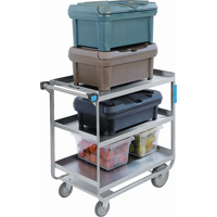 Heavy-Duty U Frame Carts, 3 Tiers, 19" W x 34-1/2" H x 33" D, 700 lbs. Capacity Auto-Cam