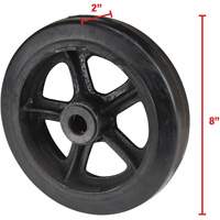 Mold-On Rubber Wheel, 8" (203 mm) Dia. x 2" (51 mm) W, 400 lbs. (181 kg.) Capacity Auto-Cam