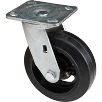 Roulette moul&eacute;, Pivotant, 6" (152,4 mm), Caoutchouc, 550 lb (249 kg) Auto-Cam