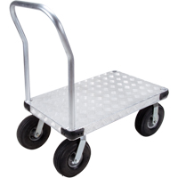 Aluminum Platform Truck, 24" W x 36" L, 1600 lbs. Cap., Pneumatic Wheels Auto-Cam
