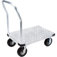 Aluminum Platform Truck, 24" W x 36" L, 1100 lbs. Cap., Flat Free Wheels Auto-Cam