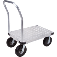 Aluminum Platform Truck, 24" W x 36" L, 1200 lbs. Cap., Flat Free Wheels Auto-Cam