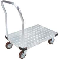 Aluminum Platform Truck, 24" W x 36" L, 3400 lbs. Cap., Polyurethane Wheels Auto-Cam