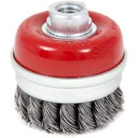High-Performance Knot Banded Cup Brush, 3" Dia. x 5/8"-11 Arbor Auto-Cam