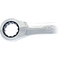 Non-Reversible Long Pattern Ratcheting Combination Wrench, 19 mm, Plain Finish Auto-Cam