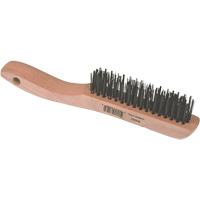 Short Wire Brush, Steel, 4 x 16 Wire Rows, 10" Long Auto-Cam